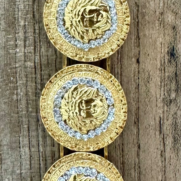 Gianni Versace Vintage Iconic Bracelet with Crystal Medusa Gold Shade - Picture 4 of 6